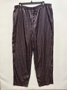Victoria's Secret Gold Label Black and Pink Satin Striped pajama pants